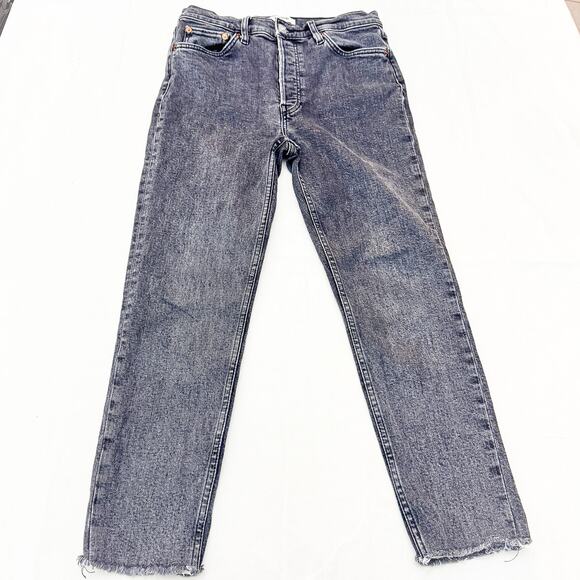 Re/Done Stoned Noir Button Fly Charcoal Denim Jeans Size 29 - Picture 2 of 7